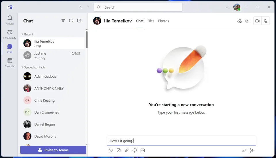 Chat med teams